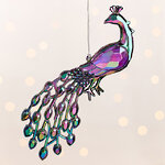 Елочная игрушка Драгоценный Павлин 12 см аквамариновый, подвеска