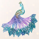 Елочная игрушка Грациозный Павлин 15 см синий, подвеска