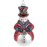 Стеклянная елочная игрушка Снеговик Лоренцо: Mariano Christmas 15 см, подвеска