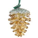 Елочная игрушка Шишка - Menthol Crystal 8 см золотистая