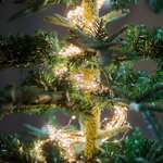 Гирлянда на елку 1 м Лучи Капельки Росы, 10 нитей, 100 теплых белых мини LED ламп, серебряная проволока, IP44