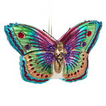 Стеклянная елочная игрушка Бабочка Papilio Pink 13 см, подвеска