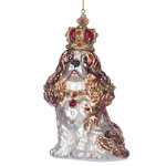 Стеклянная елочная игрушка Собачка - Кавалер Кинг Чарльз 14 см
