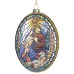 Стеклянная елочная игрушка Сцена Рождества 10 см