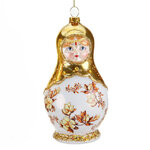 Стеклянная елочная игрушка Матрешка Лукерья - Russian Doll 14 см