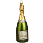 Стеклянная елочная игрушка Бутылка Шампанского Brut 16 см