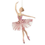 Елочная игрушка Балерина Нимфодора в розовой пачке 18 см, подвеска