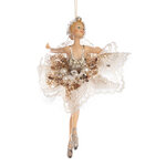 Елочная игрушка Балерина Металина - Perla Caprici Silve 17 см, подвеска