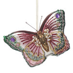 Стеклянная елочная игрушка Бабочка Nikoletten 13 см, подвеска