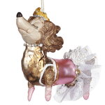 Стеклянная елочная игрушка Собачка Милкивэй - Принцесса Фьордского балета 13 см, подвеска