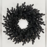 Венок Рождественский черный 60 см, ЛИТАЯ 100%