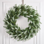 Венок заснеженный Изумрудный Премиум 45 см, ЛИТАЯ 100%