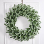 Венок заснеженный Изумрудный Премиум 60 см, ЛИТАЯ 100%