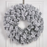 Венок Кадриль заснеженный 60 см, ЛИТАЯ 100%