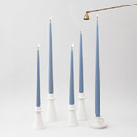 Высокая свеча 40 см Андреа Velvet серо-голубая