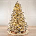 Искусственная елка с огоньками Византийская Elite заснеженная 240 см, 1280 теплых белых ламп с мерцанием, ЛИТАЯ 100%