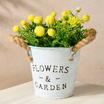 Искусственный цветок в горшке Мимоза и Луговые травы 19 см