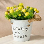 Искусственный цветок в горшке Мимоза и Лиственница 19 см