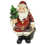 Новогодняя фигурка Санта Клаус с подарками и елочкой 11 см