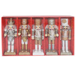 Набор елочных игрушек Щелкунчик - Royal Soldiers 13 см серебристый, 5 шт, подвеска