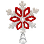 Верхушка на елку Кружевная Снежинка Lillian 25 см красная