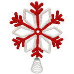 Верхушка на елку Кружевная Снежинка Beverly 30 см красная