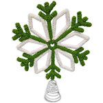Верхушка на елку Кружевная Снежинка Beverly 30 см зеленая