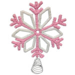Верхушка на елку Кружевная Снежинка Beverly 30 см розовая