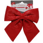 Бант на елку Lucido Striscia 25*22 см красный