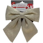 Бант на елку Lucido Striscia 25*22 см бежевый
