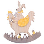 Декоративная фигурка Курочка-Качалка и Кролик Банни 23 см желтая