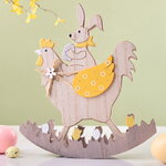Декоративная фигурка Курочка-Качалка и Кролик Банни 23 см желтая
