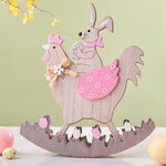 Декоративная фигурка Курочка-Качалка и Кролик Банни 23 см розовая