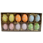 Пасхальные украшения Яйца: Rainbow Flower 6 см, 12 шт, подвеска