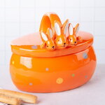 Конфетница Дружелюбные Кролики 17*15 см оранжевая