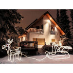 Светящийся олень Йохан с санями 97 см, 324 теплых белых LED лампы, дюралайт, IP44