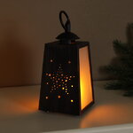 Декоративный фонарь с имитацией пламени Звездочка 19 см, на батарейках