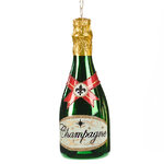 Стеклянная елочная игрушка Бутылка Шампанского - Pinot Gris 14 см