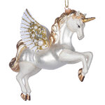 Стеклянная елочная игрушка Крылатый Единорог - Dream in Flight 17 см