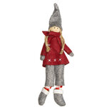 Кукла на елку Девочка Рашель из Копенгагена в красном пальто 26 см, подвеска