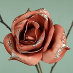 Искусственная роза Ивонн: Amber Blush 14 см, клипса