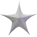 Большая объемная звезда Искра 80 см серебряная