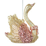 Елочная игрушка Лебедь - Rose Paradi 10 см, золотой, подвеска