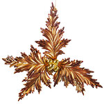 Елочная игрушка Остролист - Caramel Sunset 15 см бронзовый