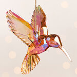 Елочная игрушка Колибри - Grisignano di Zocco 9 см оранжевая