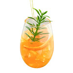 Стеклянная елочная игрушка Бокал с Коктейлем - Citrus Punch