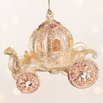 Елочная игрушка Regno del Lusso: Карета 12 см шампань, подвеска