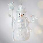 Елочная игрушка Снеговик Вилли из Снежной Страны - Precioze Opale 11 см, подвеска